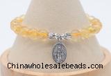 CGB7897 8mm citrine bead with luckly charm bracelets wholesale