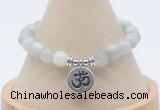 CGB7900 8mm aquamarine bead with luckly charm bracelets wholesale