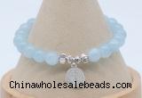 CGB7901 8mm aquamarine gemstone bead with luckly charm bracelets