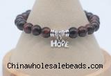 CGB7918 8mm red tiger eye bead with luckly charm bracelets