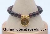 CGB7919 8mm red tiger eye bead with luckly charm bracelets