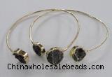 CGB797 12mm - 14mm coin druzy agate gemstone bangles wholesale