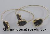 CGB799 13*18mm – 15*20mm oval druzy agate gemstone bangles