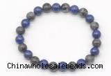 CGB8034 8mm lapis lazuli & black labradorite beaded stretchy bracelets