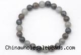 CGB8041 8mm labradorite, rainbow & black labradorite beaded stretchy bracelets