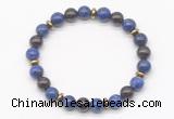 CGB8107 8mm lapis lazuli, garnet & hematite power beads bracelet
