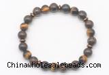 CGB8121 8mm bronzite, yellow tiger eye & hematite power beads bracelet