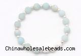 CGB8206 8mm matte amazonite & white lava beaded stretchy bracelets