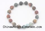 CGB8212 8mm matte picasso jasper & matte amazonite beaded stretchy bracelets