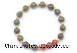 CGB8239 8mm dragon blood jasper & red agate beaded stretchy bracelets