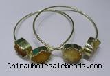 CGB828 13*18mm - 15*20mm oval druzy agate gemstone bangles