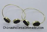 CGB831 13*18mm - 15*20mm oval druzy agate gemstone bangles