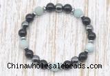 CGB8325 8mm matte amazonite, black onyx & hematite energy bracelet