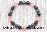 CGB8330 8mm candy jade, black onyx & hematite energy bracelet