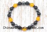 CGB8333 8mm candy jade, black onyx & hematite energy bracelet