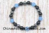 CGB8335 8mm candy jade, black onyx & hematite energy bracelet