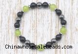 CGB8337 8mm candy jade, black onyx & hematite energy bracelet
