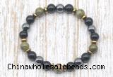 CGB8377 8mm unakite, black onyx & hematite energy bracelet