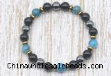 CGB8386 8mm apatite, black onyx & hematite energy bracelet