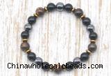 CGB8388 8mm bronzite, black onyx & hematite energy bracelet