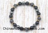 CGB8390 8mm black labradorite, black onyx & hematite energy bracelet