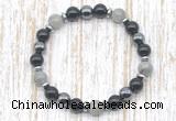 CGB8391 8mm labradorite, black onyx & hematite energy bracelet