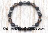 CGB8401 8mm smoky quartz, black onyx & hematite energy bracelet