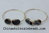 CGB841 15*20mm - 18*25mm freeform druzy agate gemstone bangles