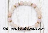 CGB8455 8mm pink aventurine, rose quartz & hematite power beads bracelet