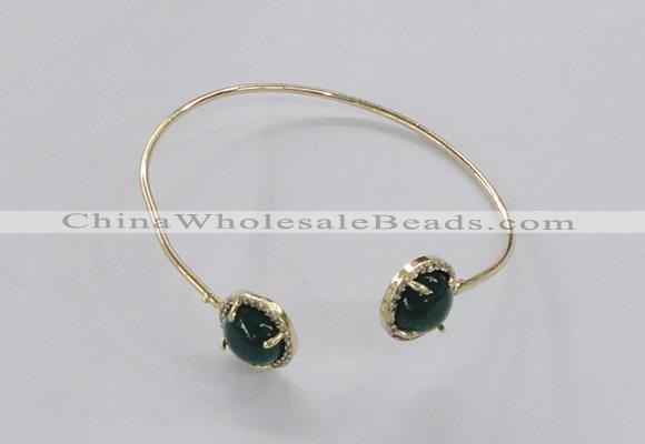 CGB853 10mm flat round agate gemstone bangles wholesale