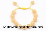 CGB8553 12mm round honey jade adjustable macrame bracelets