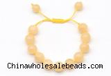 CGB8553 12mm round honey jade adjustable macrame bracelets