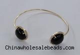 CGB856 15mm flat round agate gemstone bangles wholesale