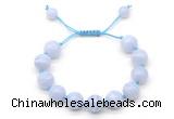 CGB8604 12mm round blue lace agate adjustable macrame bracelets