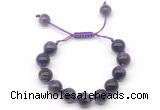 CGB8621 12mm round grade AB amethyst adjustable macrame bracelets