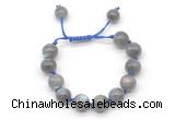 CGB8628 12mm round labradorite adjustable macrame bracelets