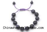 CGB8636 12mm round purple tiger eye adjustable macrame bracelets