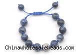 CGB8645 12mm round sodalite adjustable macrame bracelets