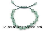 CGB8656 8mm,10mm round green aventurine adjustable macrame bracelets