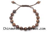 CGB8683 8mm,10mm round elephant skin jasper adjustable macrame bracelets