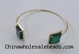 CGB870 15*15mm square agate gemstone bangles wholesale