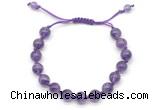 CGB8748 8mm,10mm round amethyst adjustable macrame bracelets