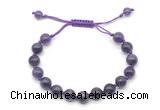 CGB8749 8mm,10mm round amethyst adjustable macrame bracelets