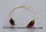 CGB875 15*20mm flat teardrop agate gemstone bangles wholesale