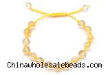 CGB8751 8mm,10mm round citrine adjustable macrame bracelets