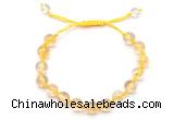 CGB8751 8mm,10mm round citrine adjustable macrame bracelets