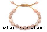 CGB8752 8mm,10mm round sunstone adjustable macrame bracelets