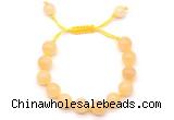 CGB8766 8mm,10mm round honey jade adjustable macrame bracelets