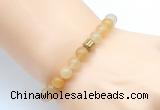 CGB8835 8mm, 10mm yellow aventurine & drum hematite power beads bracelets