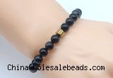 CGB8852 8mm, 10mm black obsidian & drum hematite power beads bracelets